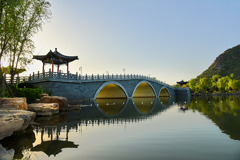 濟南華山洼濕地公園崇正橋、煙雨橋
